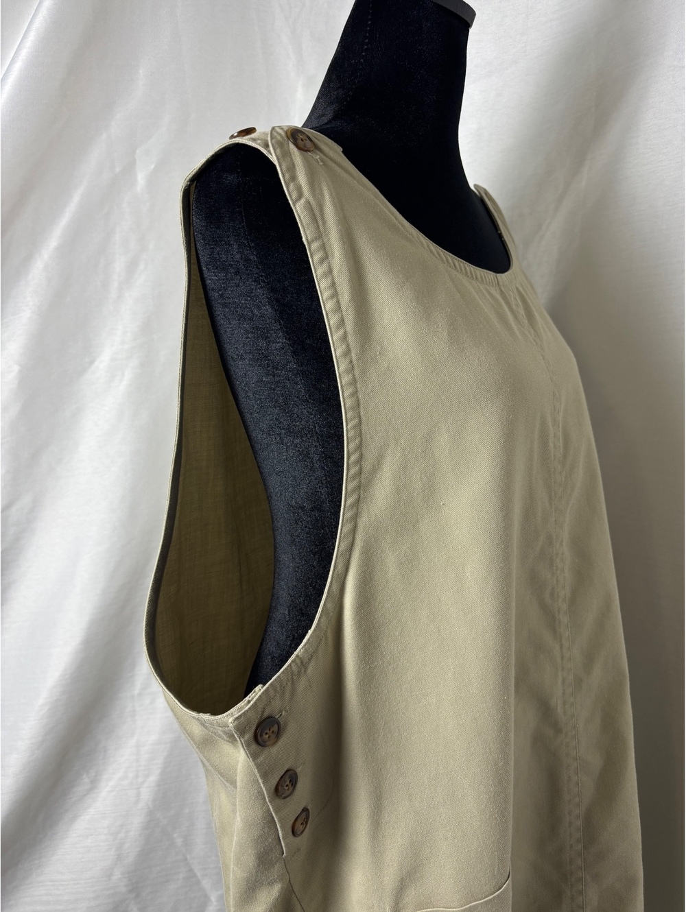 Vintage Khaki Karen Scott Pinafore Dress Size XL